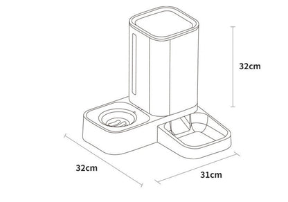 Pet Automatic Water Storage Double Plastic Pet Bowl - merch gone viral.