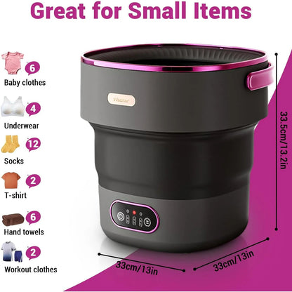 Portable Washing Machine 13L Foldable Mini Washer with with 4 Modes and Spin Basket Deep Cleaning of Underwear Baby Clothes - merch gone viral.