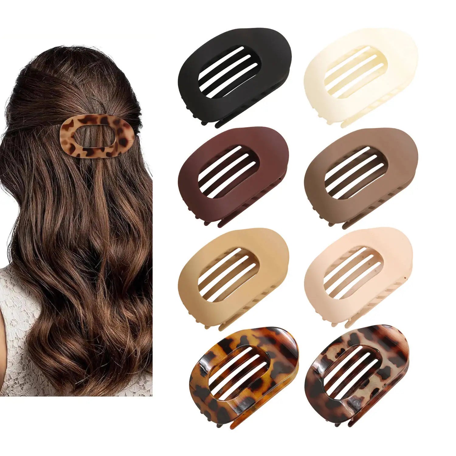 Premium Matte Finish Flat Oval Hair Claw Clip Elite - merch gone viral.