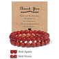 Premium Natural Amethyst & Cat Eye Bead Bracelet Set - Couples Stretch Bracelets with Gift Cards - merch gone viral.