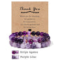 Premium Natural Amethyst & Cat Eye Bead Bracelet Set - Couples Stretch Bracelets with Gift Cards - merch gone viral.