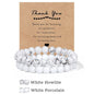 Premium Natural Amethyst & Cat Eye Bead Bracelet Set - Couples Stretch Bracelets with Gift Cards - merch gone viral.