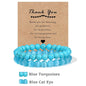 Premium Natural Amethyst & Cat Eye Bead Bracelet Set - Couples Stretch Bracelets with Gift Cards - merch gone viral.