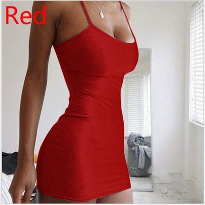 Pure Color Simple Hanging Neck Tight - fitting Hip Skirt - merch gone viral.