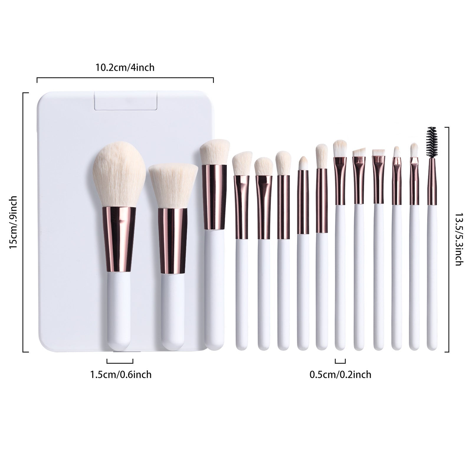 Rechargeable Luminous Mirror With Bright Even Illumination And 14 Piece Synthetic Fiber Makeup Brush Set - Merch Gone Viral