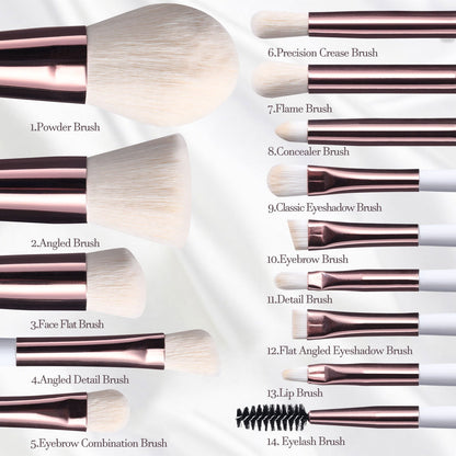 Rechargeable Luminous Mirror With Bright Even Illumination And 14 Piece Synthetic Fiber Makeup Brush Set - Merch Gone Viral
