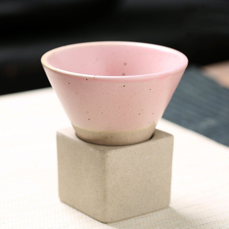 Retro Tea Cup Handcrafted Japanese Coarse Pottery Teacup For Tea Lovers Earthy Compact Texture - merch gone viral.