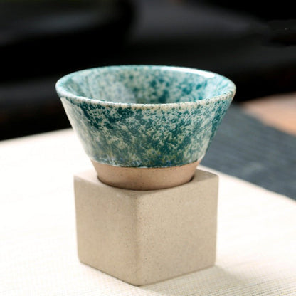 Retro Tea Cup Handcrafted Japanese Coarse Pottery Teacup For Tea Lovers Earthy Compact Texture - merch gone viral.