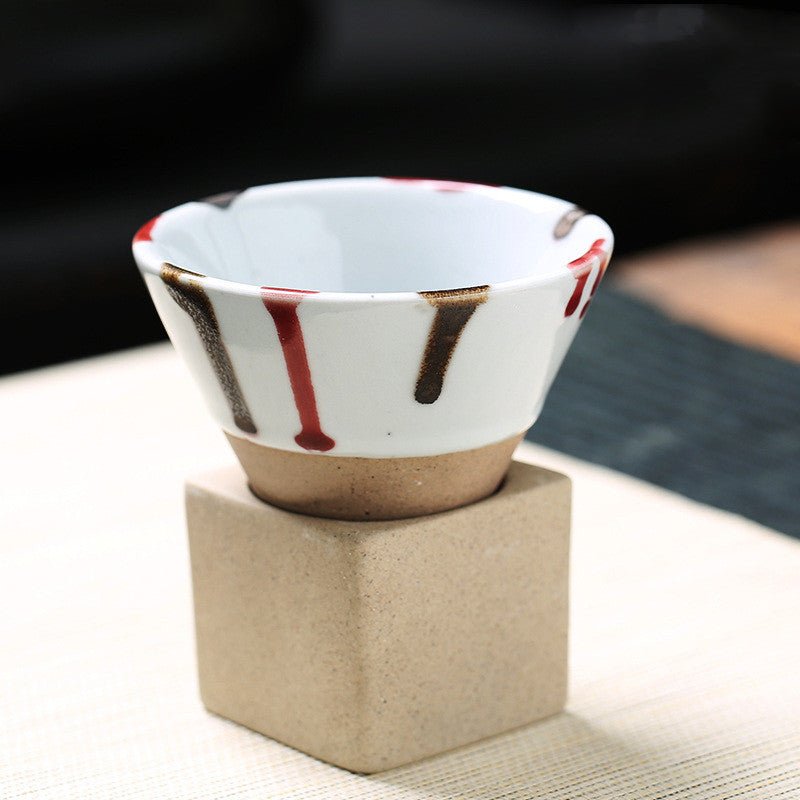 Retro Tea Cup Handcrafted Japanese Coarse Pottery Teacup For Tea Lovers Earthy Compact Texture - merch gone viral.