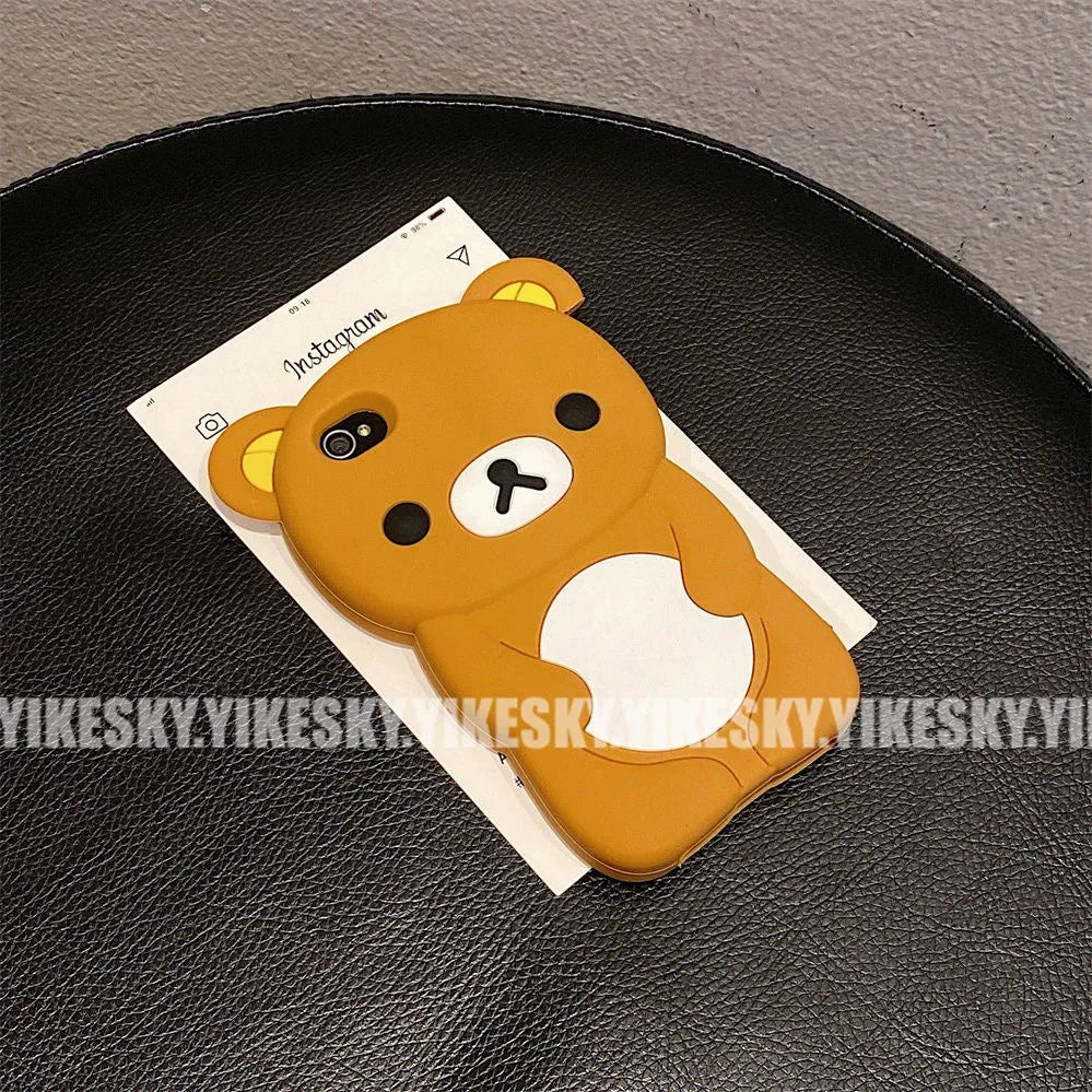 Rilakkuma Bear Chocolate Silicone iPhone Case Exclusive Limited Edition Anti Scratch Anti Fingerprint - merch gone viral.