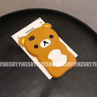 Rilakkuma Bear Chocolate Silicone iPhone Case Exclusive Limited Edition Anti Scratch Anti Fingerprint - merch gone viral.
