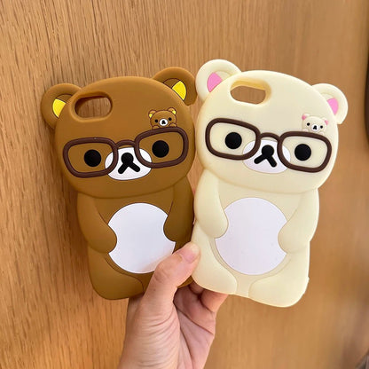 Rilakkuma Bear Chocolate Silicone iPhone Case Exclusive Limited Edition Anti Scratch Anti Fingerprint - merch gone viral.
