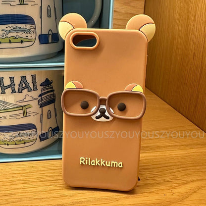 Rilakkuma Bear Chocolate Silicone iPhone Case Exclusive Limited Edition Anti Scratch Anti Fingerprint - merch gone viral.