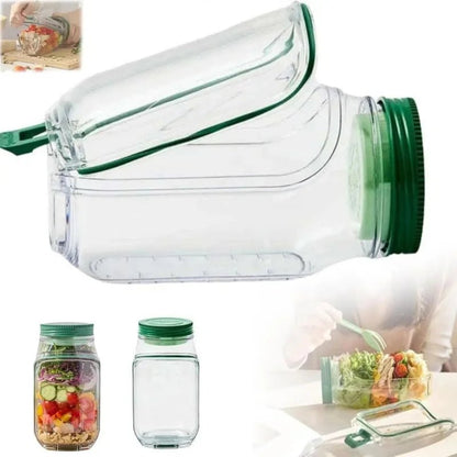 Salad Pod, Salad Jar for Lunch, Vertical Layering Salad Pod Built, Portable Leakproof Container with Side Opening, Keep It Fresh - merch gone viral.