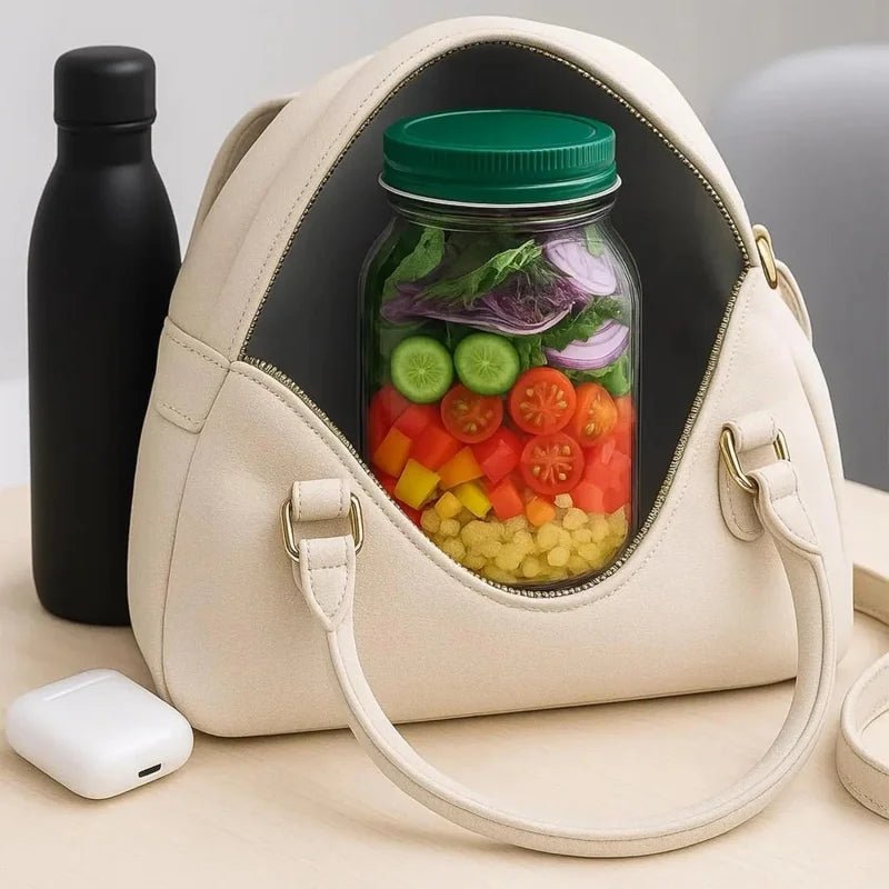 Salad Pod, Salad Jar for Lunch, Vertical Layering Salad Pod Built, Portable Leakproof Container with Side Opening, Keep It Fresh - merch gone viral.