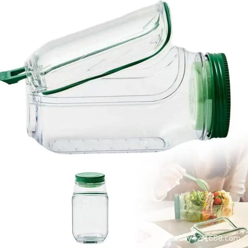 Salad Pod, Salad Jar for Lunch, Vertical Layering Salad Pod Built, Portable Leakproof Container with Side Opening, Keep It Fresh - merch gone viral.