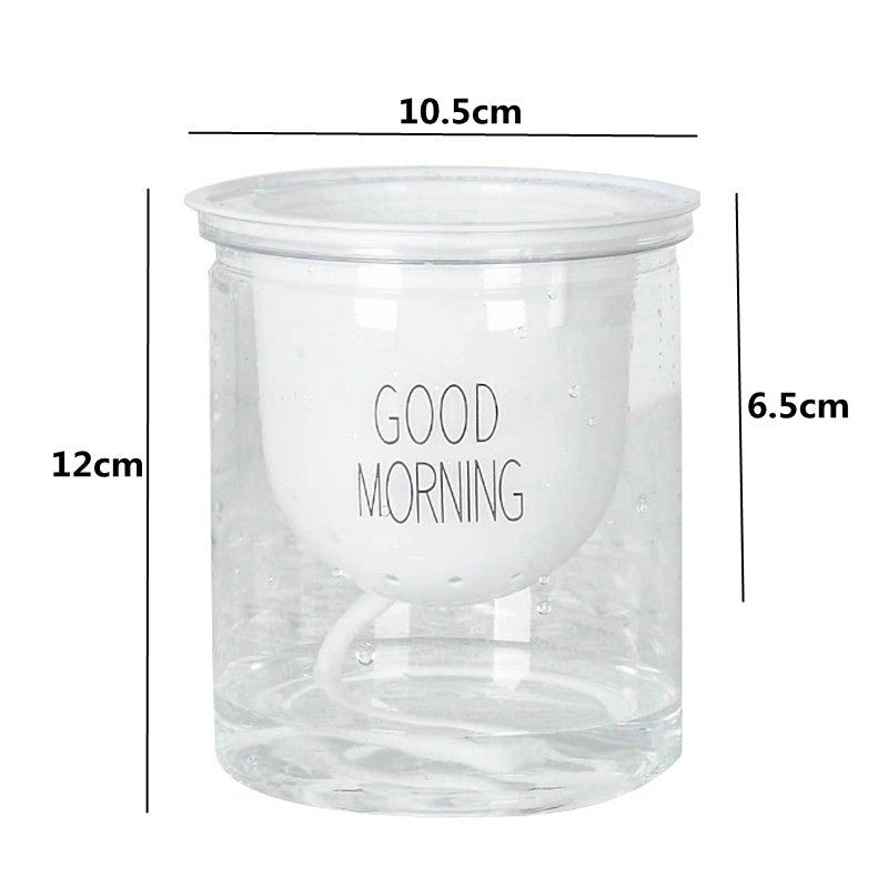 Self Watering Mini Round Plastic Succulent Pot for Office Desk - Merch Gone Viral