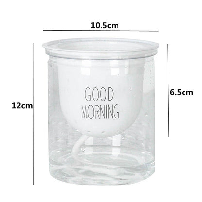 Self Watering Mini Round Plastic Succulent Pot for Office Desk - Merch Gone Viral