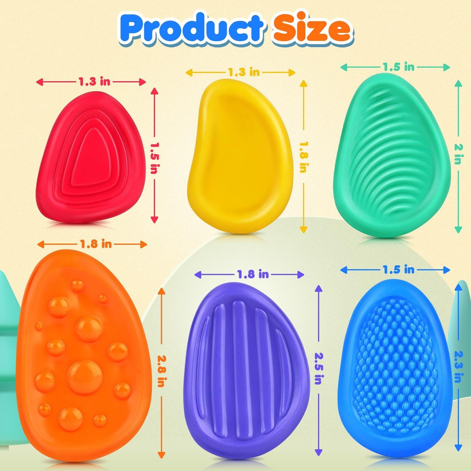 Sensory Stone 6 Pack Soft Silicone Stone Toy - Merch Gone Viral