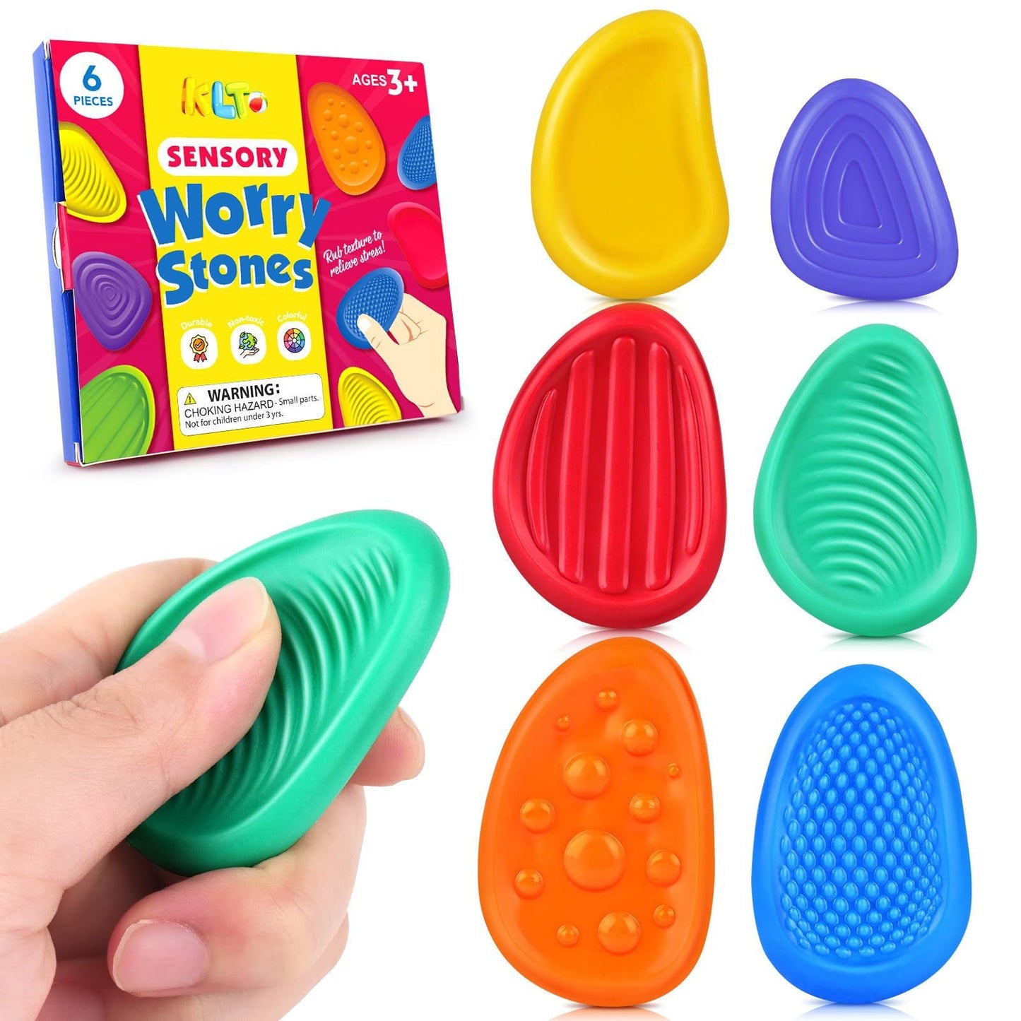 Sensory Stone 6 Pack Soft Silicone Stone Toy - Merch Gone Viral