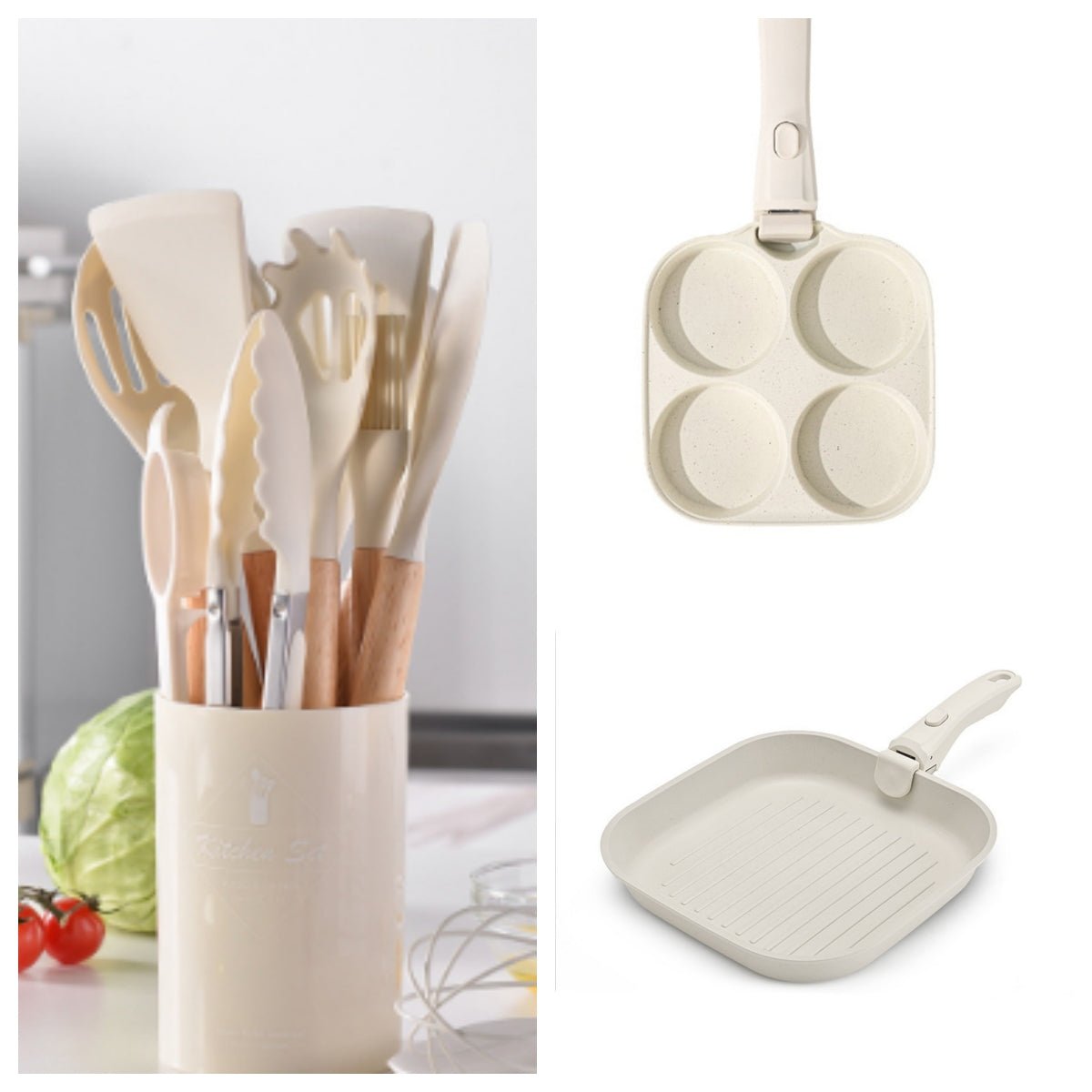 Silicone Kitchen Utensils With Wooden Handle Heat Resistant - Merch Gone Viral
