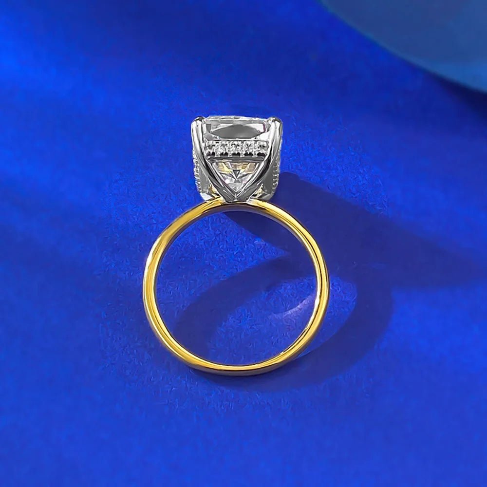 Stunning 18K Gold Plated 925 Silver Ring With 9x13mm Zircon Centerpiece Lab Diamond Look For Women - merch gone viral.