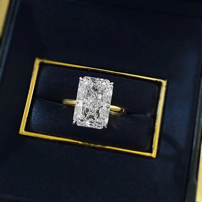 Stunning 18K Gold Plated 925 Silver Ring With 9x13mm Zircon Centerpiece Lab Diamond Look For Women - merch gone viral.