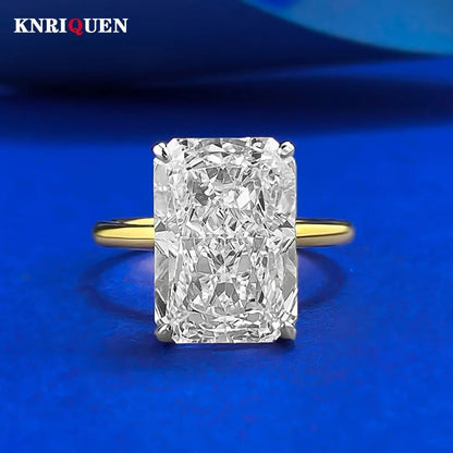 Stunning 18K Gold Plated 925 Silver Ring With 9x13mm Zircon Centerpiece Lab Diamond Look For Women - merch gone viral.