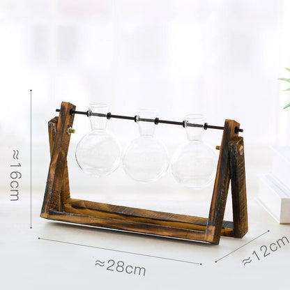 Transparent Wood Frame Glass Planter For Hydroponic Plants - Merch Gone Viral