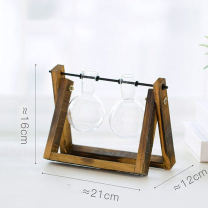 Transparent Wood Frame Glass Planter For Hydroponic Plants - Merch Gone Viral