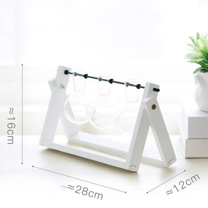 Transparent Wood Frame Glass Planter For Hydroponic Plants - Merch Gone Viral