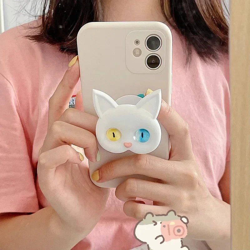 Universal Cartoon Cat Phone Stand Foldable Plastic Support - Merch Gone Viral