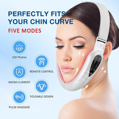 V - Shape Facial Lifting Anti - Aging Device With 7 LED Lights Photon Therapy Limited Edition Luxury - merch gone viral.