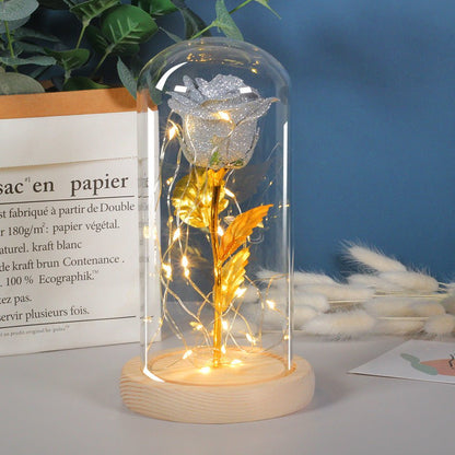 Valentine Eternal Rose LED Glass Flower Gift For Romantic Glow And Lasting Beauty For Decor - merch gone viral.