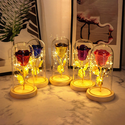 Valentine Eternal Rose LED Glass Flower Gift For Romantic Glow And Lasting Beauty For Decor - merch gone viral.