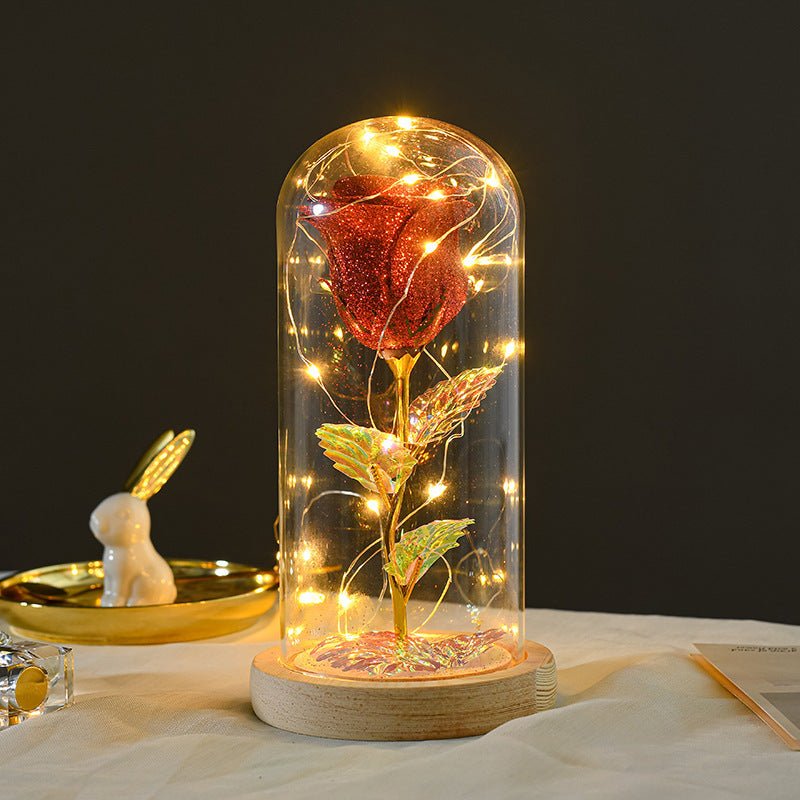 Valentine Eternal Rose LED Glass Flower Gift For Romantic Glow And Lasting Beauty For Decor - merch gone viral.