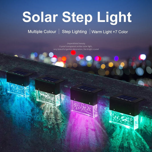 Waterproof RGB LED Solar Step Fence Light For Outdoor Use - Merch Gone Viral