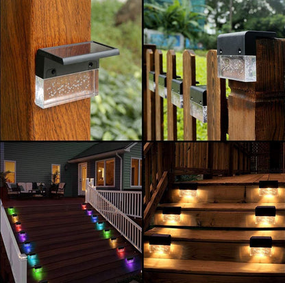 Waterproof RGB LED Solar Step Fence Light For Outdoor Use - Merch Gone Viral