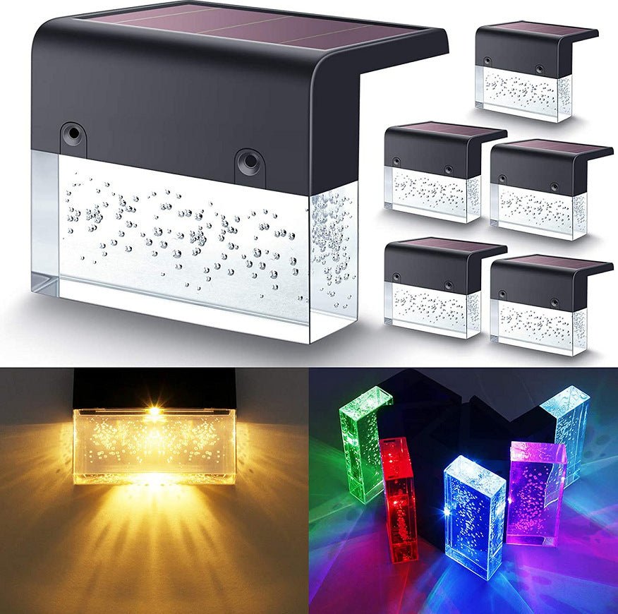 Waterproof RGB LED Solar Step Fence Light For Outdoor Use - Merch Gone Viral