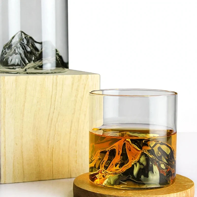 Whiskey Glass with Raised Iceberg Base
