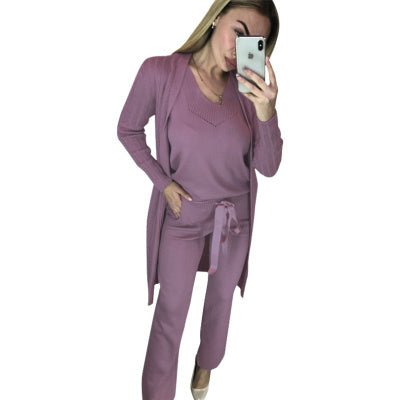 women fashion suits knitted three - piece suit - merch gone viral.