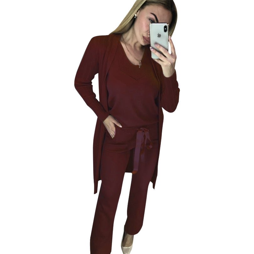 women fashion suits knitted three - piece suit - merch gone viral.