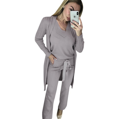 women fashion suits knitted three - piece suit - merch gone viral.