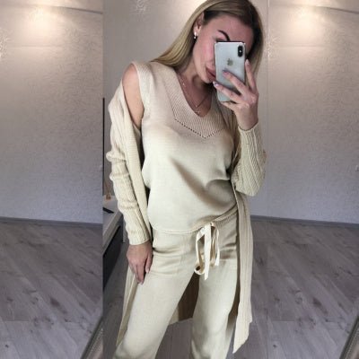 women fashion suits knitted three - piece suit - merch gone viral.