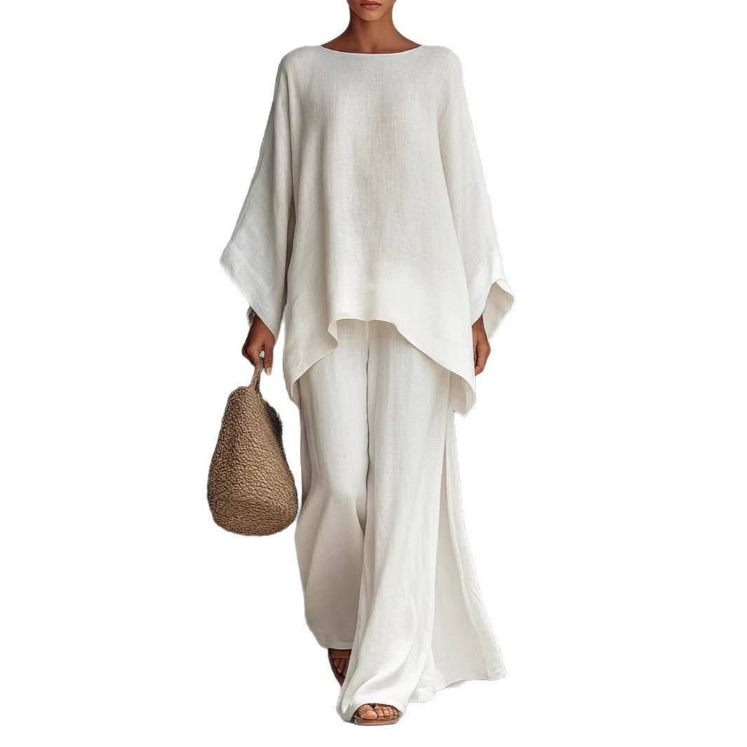 Women’s Casual 2-Piece Set Long Sleeve Top Wide-Leg Pants Daily Wear - Merch Gone Viral