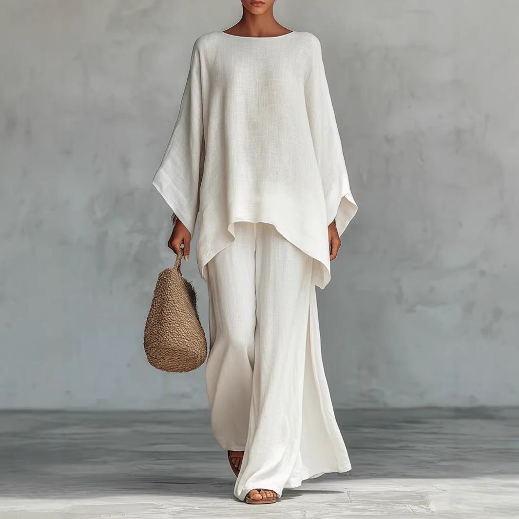 Women’s Casual 2-Piece Set Long Sleeve Top Wide-Leg Pants Daily Wear - Merch Gone Viral