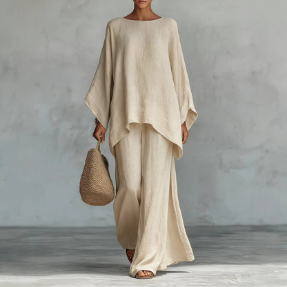 Women’s Casual 2-Piece Set Long Sleeve Top Wide-Leg Pants Daily Wear - Merch Gone Viral