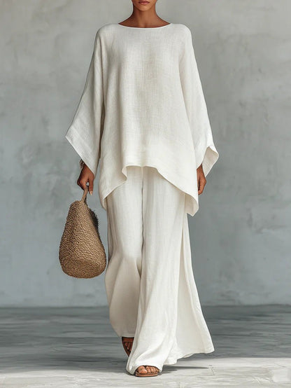 Women’s Casual 2-Piece Set Long Sleeve Top Wide-Leg Pants Daily Wear - Merch Gone Viral
