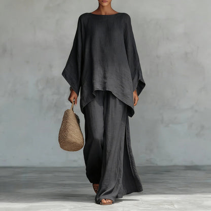 Women’s Casual 2-Piece Set Long Sleeve Top Wide-Leg Pants Daily Wear - Merch Gone Viral