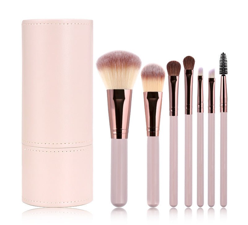 Women’s Contour And Foundation Brush Set 7 Brushes With Wooden Handles Case - Merch Gone Viral